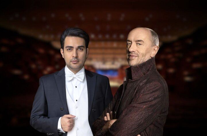 رضا فکری در کنار رهبر ارکستر فرانسوی روی صحنه می‌رود
