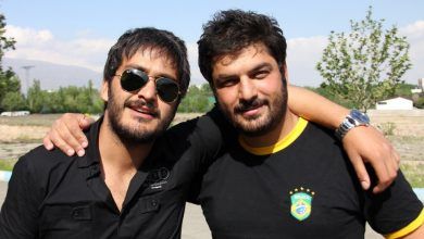 استایل شیک و رسمی میلاد کی‌مرام در کنار سام درخشانی
